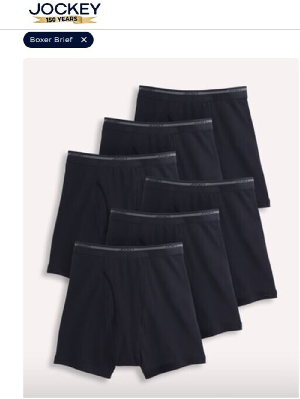 NIB Jockey 100% Cotton Lightweight Classic 5" Boxer Brief - 6 Pack - Picture 4 of 4